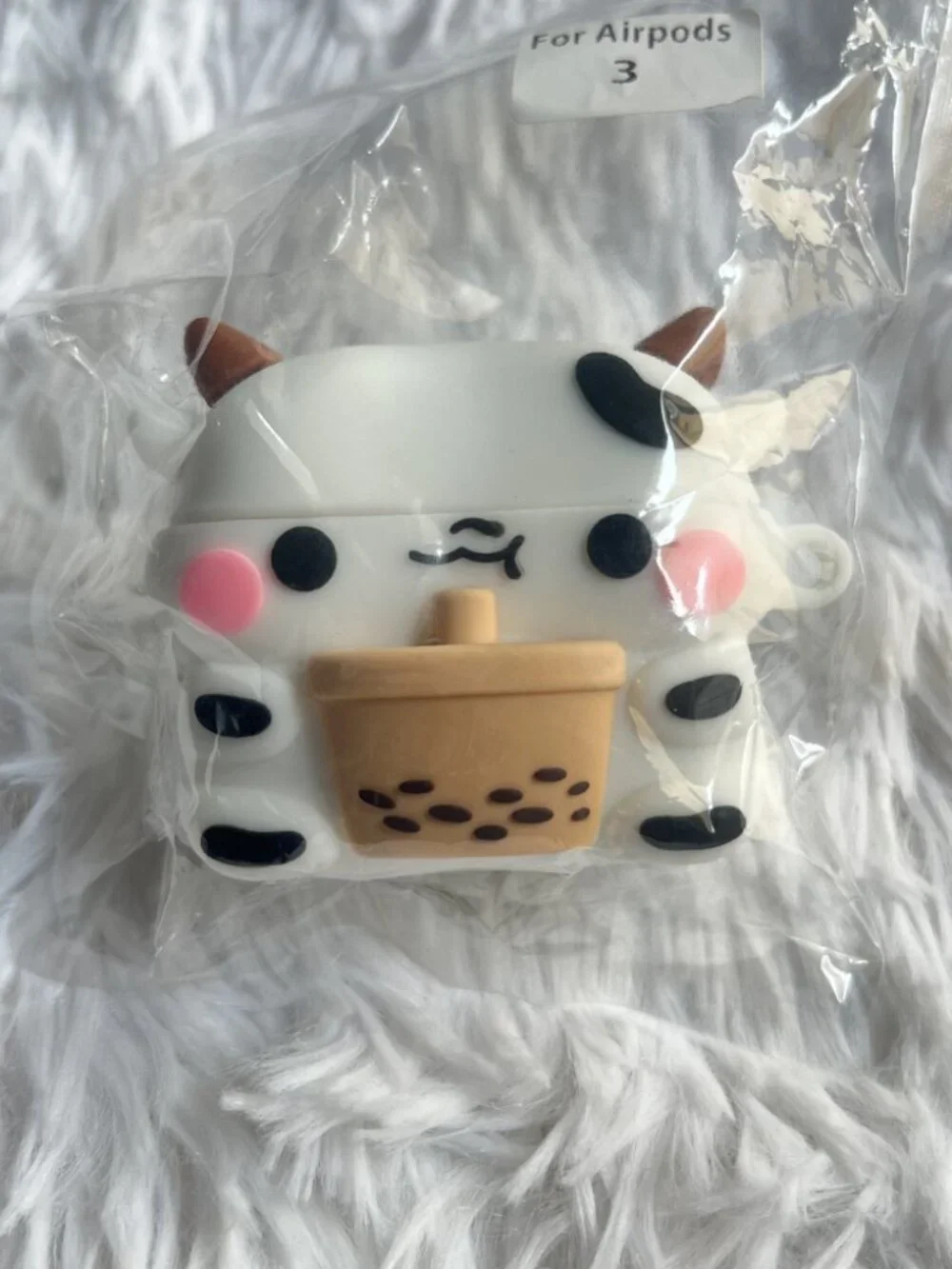 Cute Cow Drinking Boba Apple Airpod 3 Case
